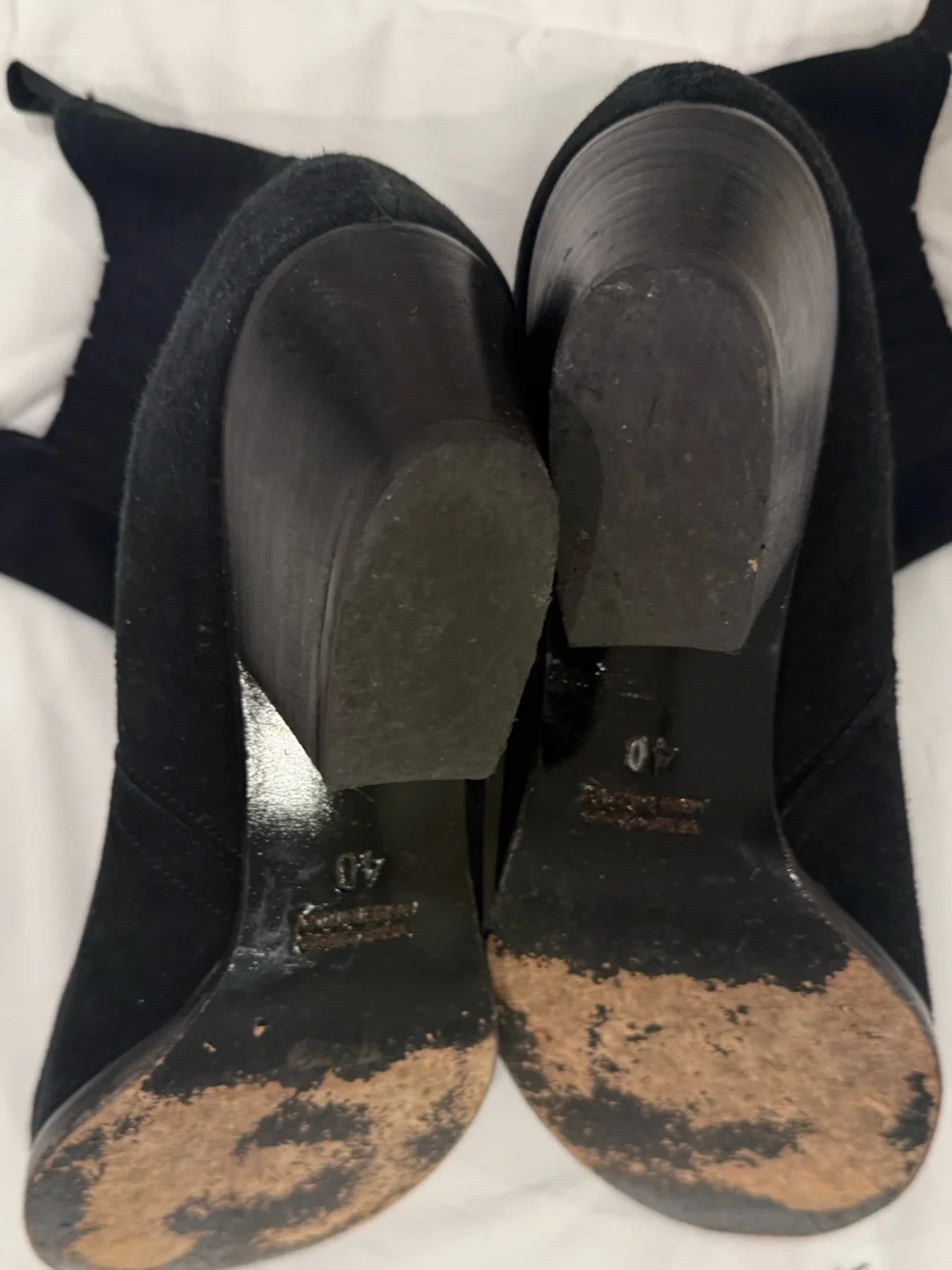 Elia B. London Black Suede Chelsea Ankle Boots Size 40